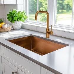 Quadri Stamford bateria kuchenna PVD miedź z obrotową wylewką kątową 1208956099