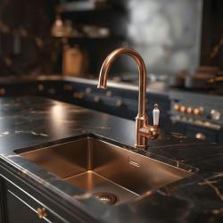 Quadri Worksop klasyczna nostalgiczna mosiężna bateria kuchenna PVD z ceramiczną rączką 1208956101