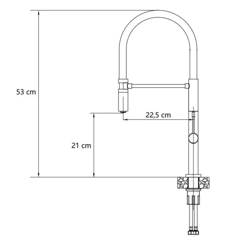 Quadri Brighton bateria kuchenna w kolorze metalicznym z elastyczną wylewką, czarna 1208956104