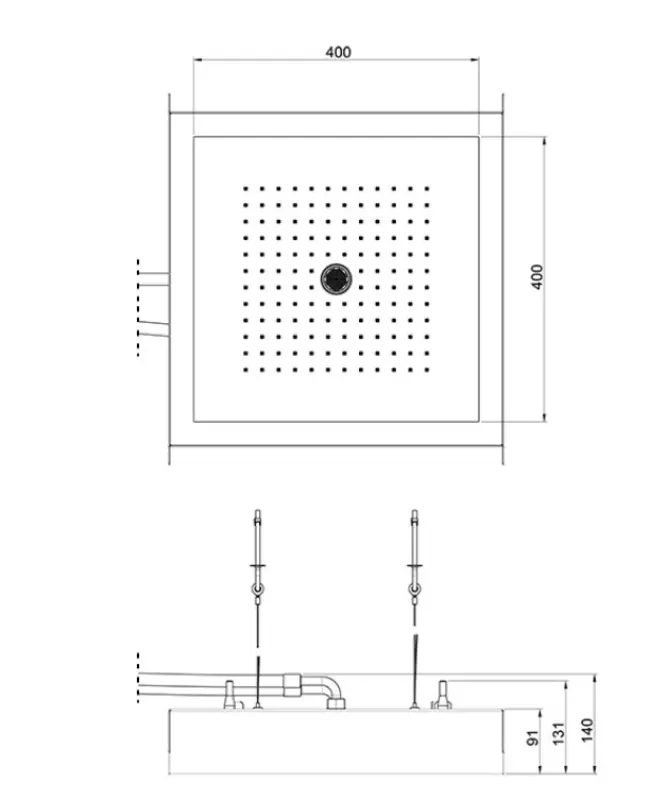 SB Rainbow Prysznic deszczowy z funkcją icicle, montowany w suficie z oświetleniem chromoterapii, w całości wykonany ze stali nierdzewnej 1208956229.