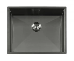 Lorreine 52WT-GunMetal blat roboczy zlewozmywak ze stali nierdzewnej gun metal 52x42 cm do zabudowy w ceramice lub kamieniu naturalnym