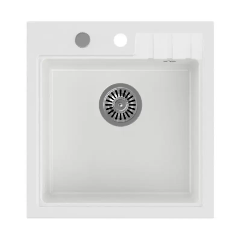 Quadri Cardigan biały granitowy zlew nablatowy 50x52 cm z otworem na baterię 1208956306