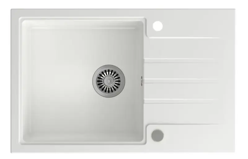 Quadri Cardigan biały granitowy zlewozmywak wpuszczany z ociekaczem, odwracalny 78x50cm 1208956310