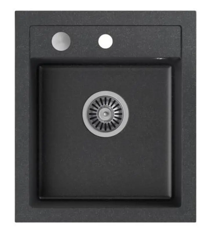 Quadri Londyn granit antracytowy zlewozmywak 43x50 cm z otworem na baterię 1208956318