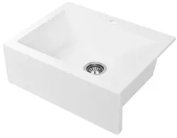 Aquadesign Farmhouse zlewozmywak granitowy biały 58x49cm 1208956331, do zabudowy lub nakładany