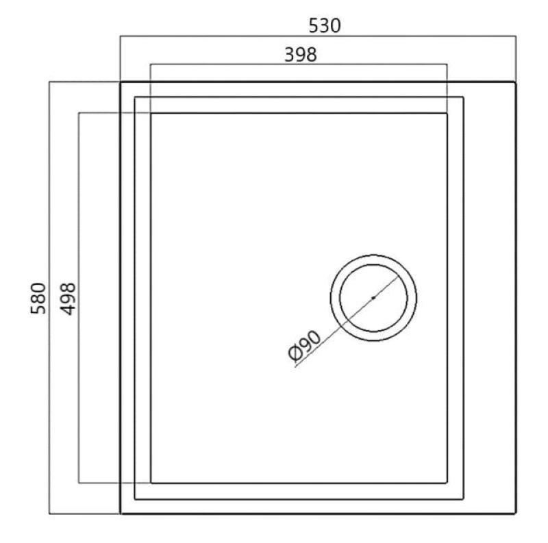 Czarny zlew nakładkowy 58x53cm z otworem na baterię oraz czarnym korkiem 1208956761