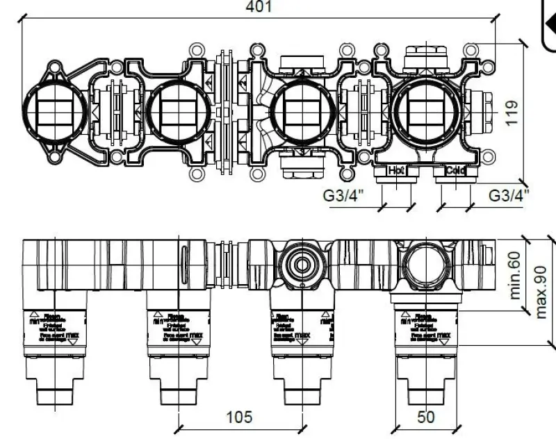 SB 316 AESTHETICS Okrągły wbudowany termostatyczny kran do wanny RVS 316 1208956820