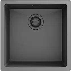 Ausmann Turt gun metal zlewozmywak PVD NANO 40x40 montaż podblatowy, równy z blatem i nablatowy 1208956946