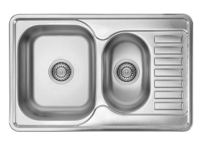 Ausmann Basic rvs 1,5 wbudowany zlewozmywak z ociekaczem odwracalny 78x50 cm w komplecie z syfonem 1208956970