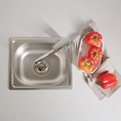 Ausmann Basic mały zlewozmywak nablatowy ze stali nierdzewnej 33x38 cm, w zestawie z syfonem 1208956972