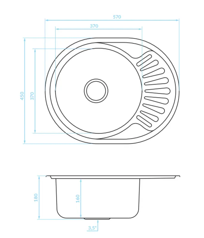 Oto przetłumaczony tekst na język polski:

Ausmann Basic zlewozmywak nakładany ze stali nierdzewnej z ociekaczem, odwracalny, 57x45 cm, w zestawie syfon, 1208956973