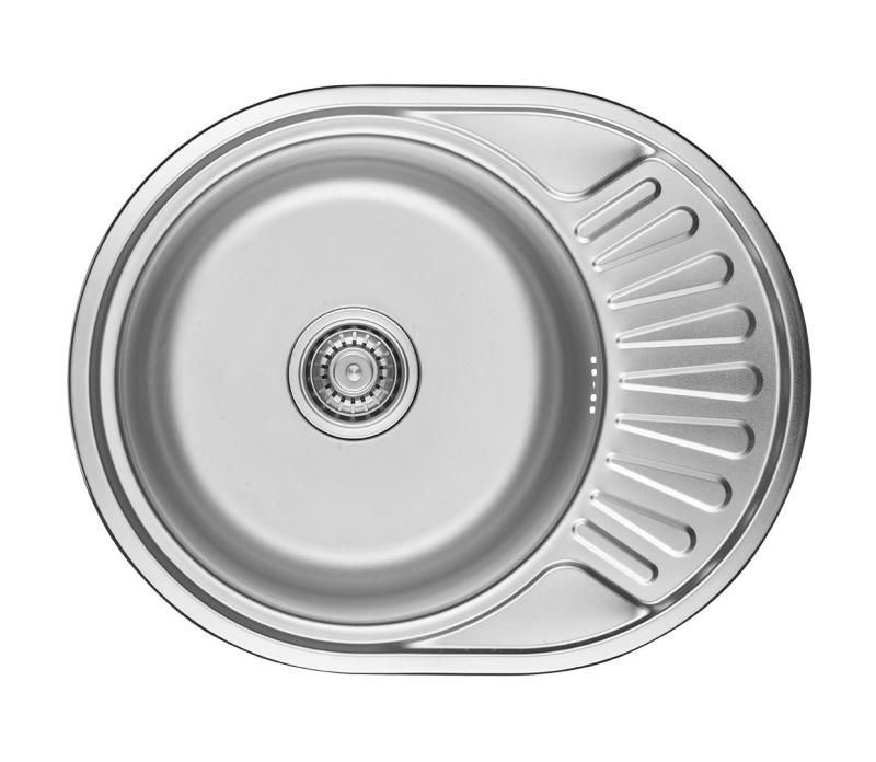 Oto przetłumaczony tekst na język polski:

Ausmann Basic zlewozmywak nakładany ze stali nierdzewnej z ociekaczem, odwracalny, 57x45 cm, w zestawie syfon, 1208956973