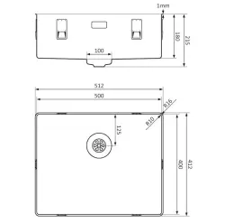 Lorreine 50SL1016 Slim zlew 50x40cm montaż na równi ze blatem stal nierdzewna