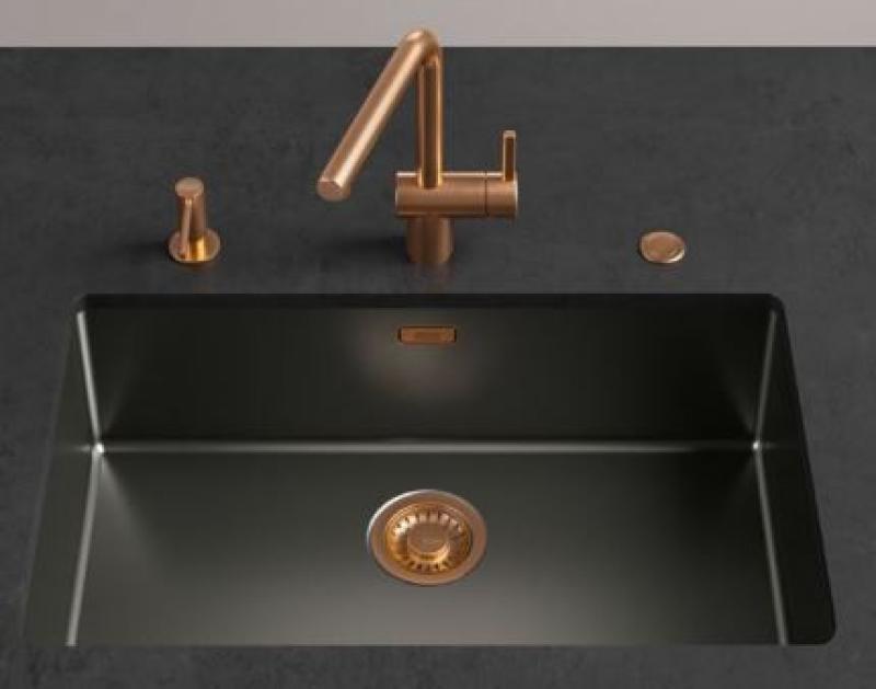 Franke Mythos masterpiece zestaw zatyczek do zlewu z miedzi z przyciskiem do automatycznego opróżniania 112.0653.041