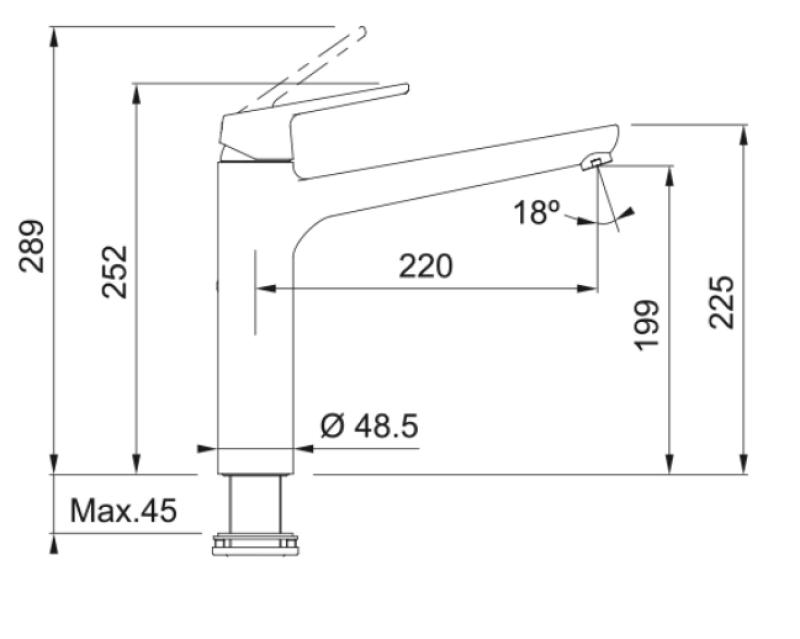 Franke Lift Keukenmengkraan chroom met draaibare uitloop 115.0621.498