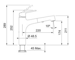 Franke Lift Kran Kuchenny z wyciąganą wylewką chrom 115.0621.668