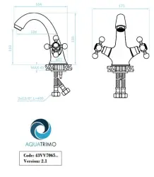 AquaTrimo Vivaldi klasyczna chromowana bateria umywalkowa wraz z korkiem do umywalki 43VV7065CM