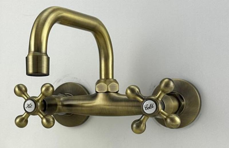 AquaTrimo Vivaldi klasyczna brązowa kuchenną bateria ścienna z górnym wylotem 21VV7066BN