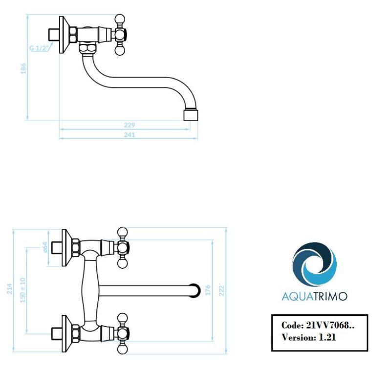 AquaTrimo Vivaldi klasyczna kuchenna bateria ścienna brąz 21VV7068BN