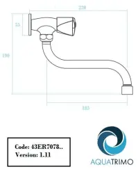 AquaTrimo Elgar ścienna bateria fontannowa z gwiazdkowym uchwytem na zimną wodę i długą wylewką chrom 43ER7078CM