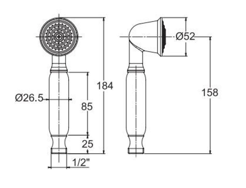 PB klasyczny brązowy prysznic ręczny z białą rączką 1208957104