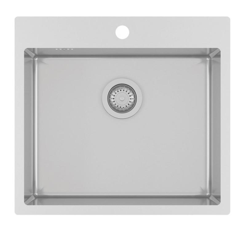 Ausmann Oder Blue zlewozmywak ze stali nierdzewnej 55x50 cm do montażu na równi z blatem i na blacie z otworem na kran 1208957118