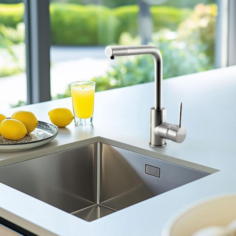 Ausmann Lavea bateria kuchenna ze stali nierdzewnej z obrotową wylewką i obrotowym perlatorem 1208957160