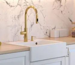 Quadri Farmhouse wiejski zlewozmywak granitowy nablatowy lub wpuszczany matowy biały 595x540mm 1208957209