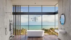 AquaTrimo Acciaio wolnostojąca bateria wannowa z ręczną słuchawką prysznicową ze stali nierdzewnej 1208957285