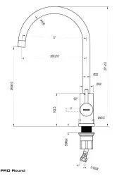 Lorreine Pro Round Gun Metal bateria kuchenna z okrągłą i obrotową wylewką 1208957313