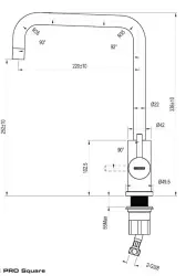 Lorreine Pro Square matowa czarna bateria kuchenna z obrotową wylewką 1208957318
