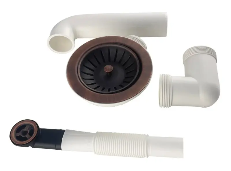 Ausmann szczotkowany miedziany zestaw odpływowy do zlewu wraz z przelewem miedzianym 1208957348