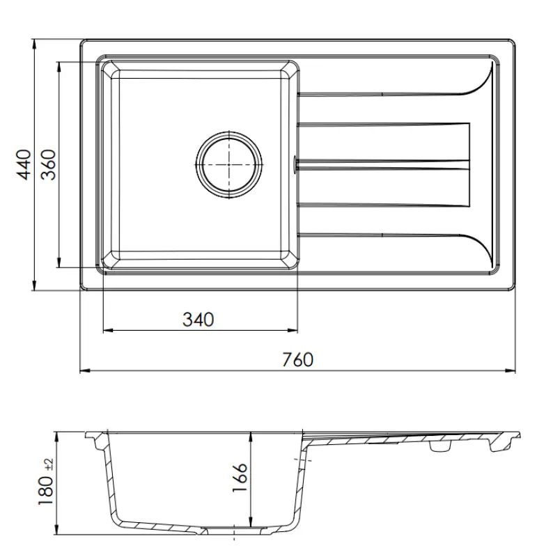 GraniteMy Smart ekstra płytki granitowy zlewozmywak nablatowy czarny 76x44cm z ociekaczem odwracalny 1208957353