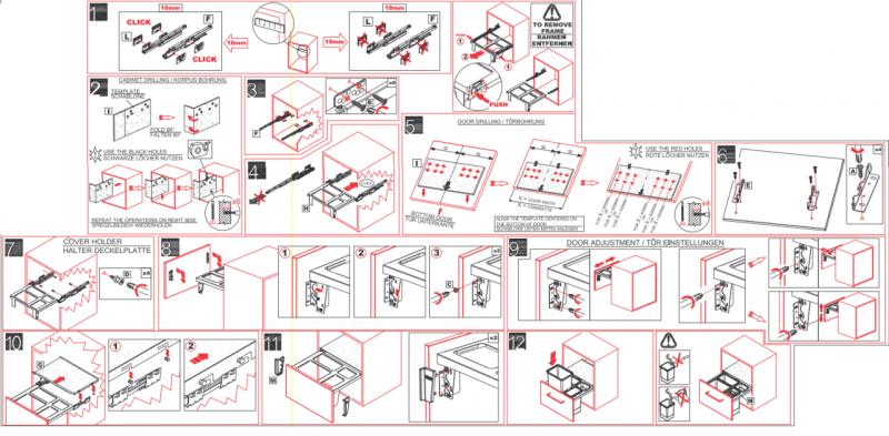 Franke Sorter Garbo 45-2 wbudowany system odpadów 1 x 12 i 1 x 18 litrów kosz na śmieci 1210200692