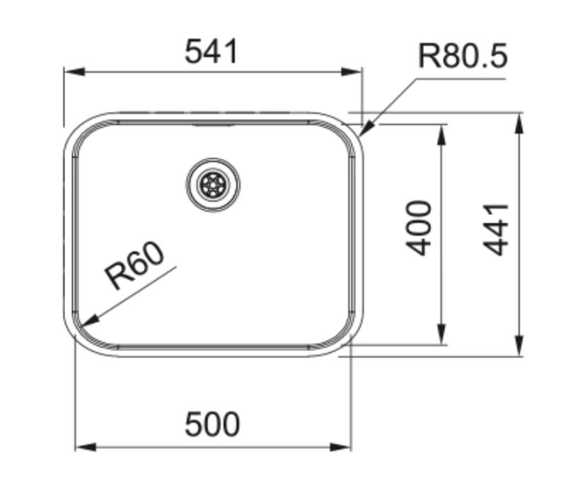 Franke Smart SRX 210.50 T stalowy zlew 50x40 do montażu na równi 127.0688.777
