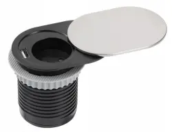 Indux Slide wbudowane gniazdo kuchenne w blacie z USB i gniazdkiem, kolor stal nierdzewna 1208957391