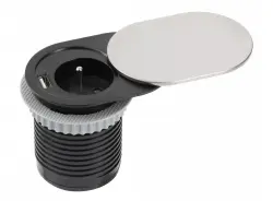 Indux Slide wbudowane gniazdo kuchenne Penaarde w blacie z USB i gniazdem koloru stal nierdzewna 1208957392
