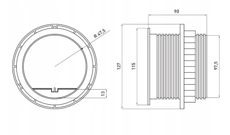 Indux Cover wbudowane gniazdko kuchenne w blat z dwoma złączami USB, srebrne, z uziemieniem 1208957399
