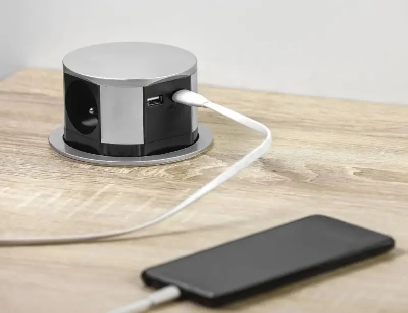 Indux Push verzinkbare randaarde zilveren keuken stopcontact in werkblad met 3 stopcontacten en 2 x USB 1208957411

na polski: Indux Push chowane gniazdko z uziemieniem w srebrnym kolorze do 