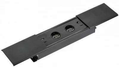 Indux Slide max wbudowane gniazdko kuchenne w blacie roboczym z USB-A, HDMI, RJ45 i USB-C, kolor matowa czerń 1208957430