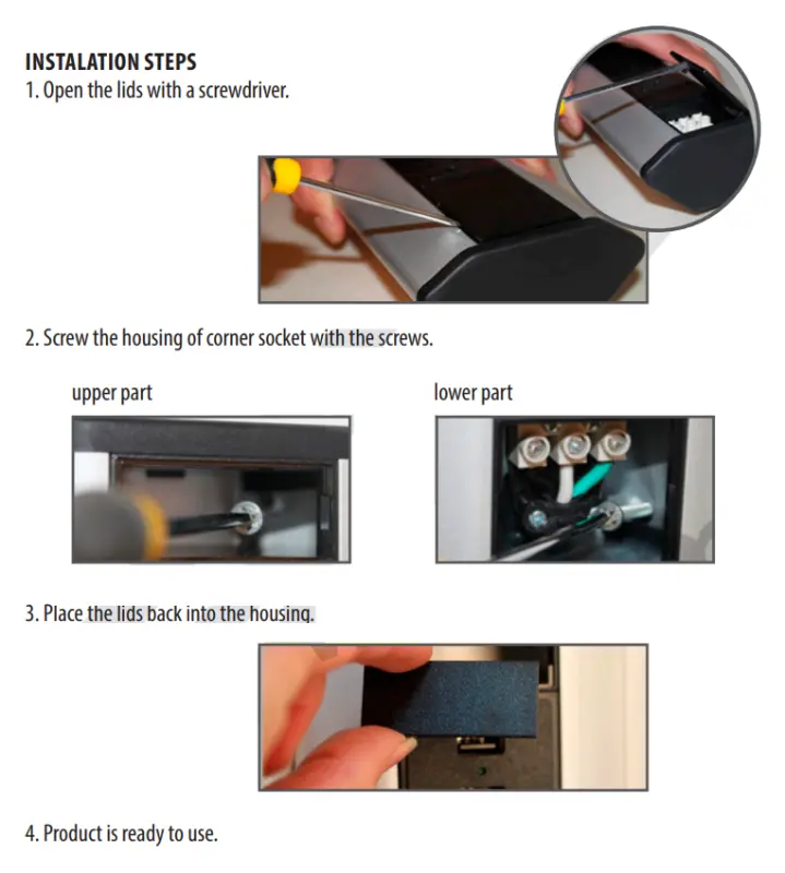 Indux Corner narożne gniazdo kuchenne z 4 gniazdami z uziemieniem 1208957432