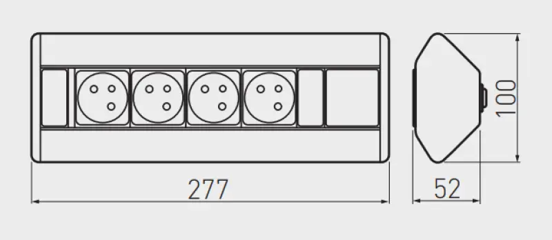 Indux Corner narożne gniazdo kuchenne z 3 gniazdami z uziemieniem i 2 ładowarkami USB 1208957442