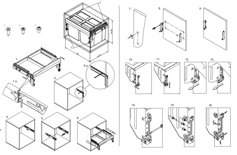 Garbicarrier C-60-2 system do zabudowy z własnymi prowadnicami i 2 pojemnikami na odpady 2 x 27 litrów 1208957468