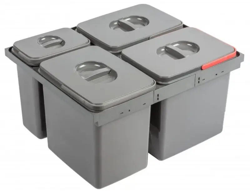 Garbi Basket B-60-4-H system sortowania odpadów do szuflady 60 cm, w zestawie uchwyt i 4 pojemniki na odpady 1208957472