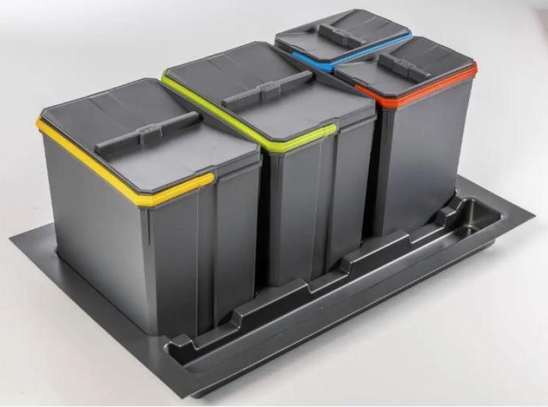 Garbi Basket B-80-4 system sortowania odpadów do szuflady 80 cm, w zestawie uchwyt i 4 pojemniki na odpady 1208957477