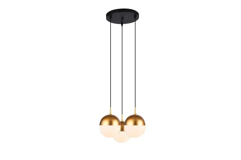 Decor Abies nowoczesna złota mosiężna lampa wisząca z okrągłym metalowym kloszem 7597