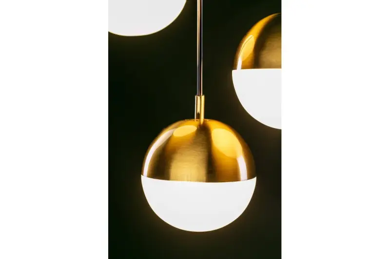Decor Abies nowoczesna złota mosiężna lampa wisząca z okrągłym metalowym kloszem 7597
