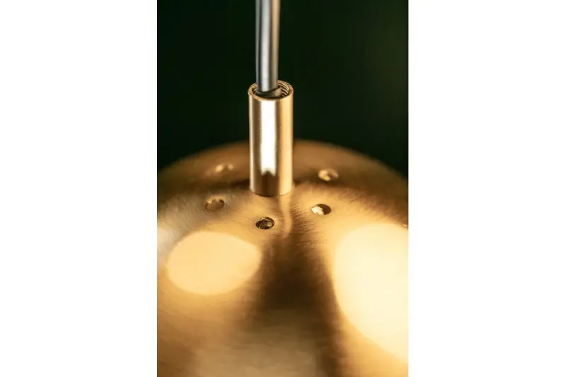 Decor Abies nowoczesna złota mosiężna lampa wisząca z okrągłym metalowym kloszem 7597