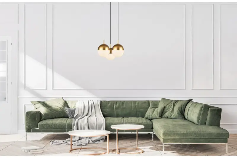 Decor Abies nowoczesna złota mosiężna lampa wisząca z okrągłym metalowym kloszem 7597