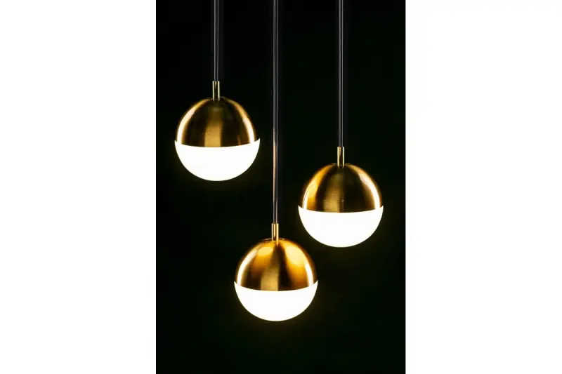 Decor Abies nowoczesna złota mosiężna lampa wisząca z okrągłym metalowym kloszem 7597
